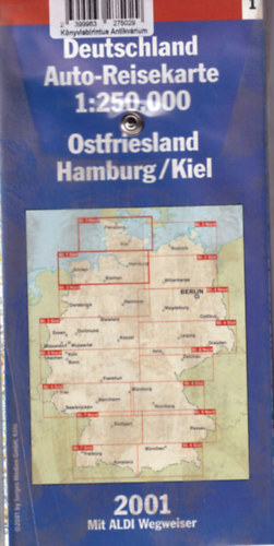 Deutschland Auto-Reisekarte 1:250 000 Ostfriesland Hamburg /Kiel ( 10 trkppel )