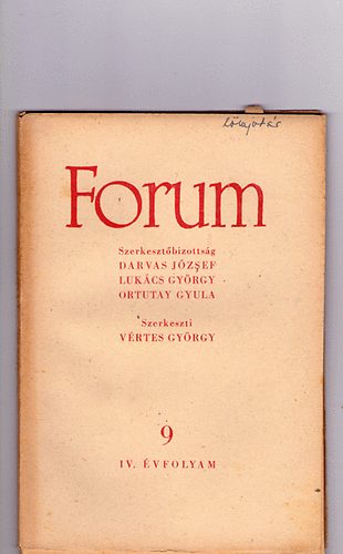 V�rtes Gy�rgy - Forum (foly�irat) 1949 szeptember