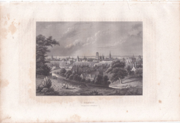 Gdansk (28×18cm lapméretű eredeti acélmetszet) (1860 körüli)