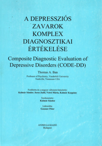 Thomasa. Ban - A depresszis zavarok komplex diagnosztikai rtkelse