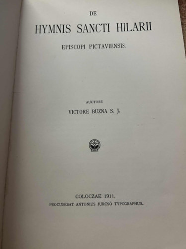 Victore Buzna S. J. - De hymnis sancti Hilarii episcopi pictaviensis