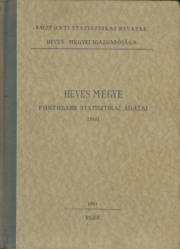 Heves Megye fontosabb statisztikai adatai 1960