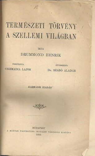 Drummond Henrik - Természeti törvény a szellemi világban