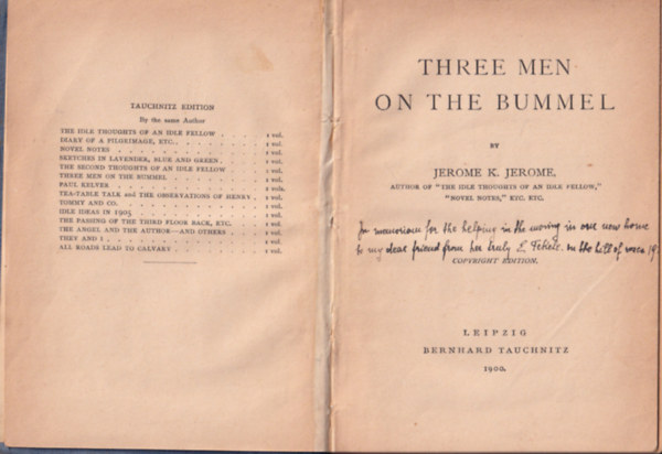Jerome K. Jerome - Three men on the bummel