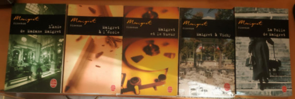 Georges Simenon - 5 db Maigret, francia: Maigret et le tueur; Maigret  l'cole; Maigret  Vichy; La Folle de Maigret; L'Amie de Madame Maigret
