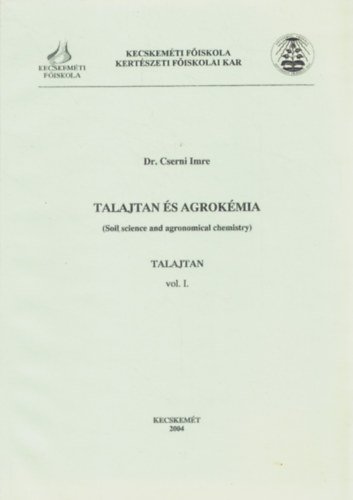 Talajtan �s agrok�mia - Talajtan I.