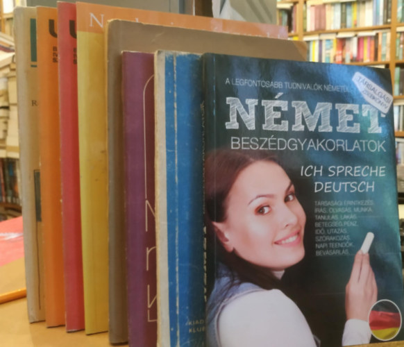 Timr Jzsef, Lszl Sarolta, Vajda Gyrgy Mihly Jszai Emese - 8 db nmet nyelv: Nmet beszdgyakorlatok; Nmet kezdknek I-II.; Magyar-nmet igei vonzatok; Nmet nyelvknyv kezdk szmra; Jtsszunk egytt! Tanulj velnk!; Keine angst vor hrtexten (Nmet beszdrts); Und was meinen I-II.
