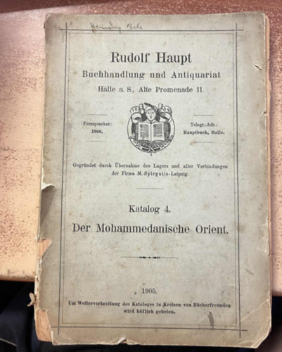 Rudolf Haupt - K�nyvesbolt �s antikv�rium 4. katal�gus