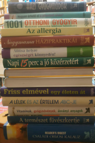 Reader's Digest v�l. - 14 db Gy�gy�szat, term�szetgy�gy�szat: A term�szet f�v�szkertje; Vitaminok, gy�gyn�v�nyek, �sv�nyi anyagok; Csal�di orvosi kalauz; Friss elm�vel egy �leten �t; A l�lek �s az �rtelem ABC-je; Szakorvosi tan�csad� (H�zi gy�gym�d