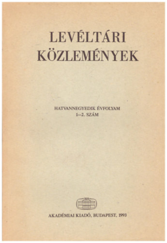 Balzs Pter - Levltri kzlemnyek 64. vf. 1-2. szm