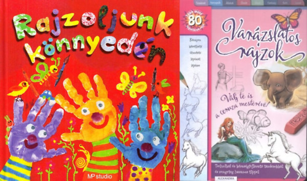 Kate Ashforth - 2 db rajzk�nyv kezd� m�v�szeknek: Var�zslatos rajzok - V�lj te is a ceruza mester�v�! + Rajzoljunk k�nnyed�n