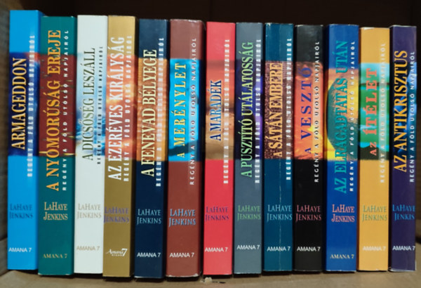 Jerry B. Jenkins Tim LaHaye - Regény a Föld utolsó napjairól sorozat 1-13. (Az elragadtatás után, A nyomorúság ereje, Az Antikrisztus, Az ítélet, A vesztő, A merénylet, A Sátán embere, A fenevad bélyege, A pusztító utálatosság, A maradék, Armageddon, A dicsős