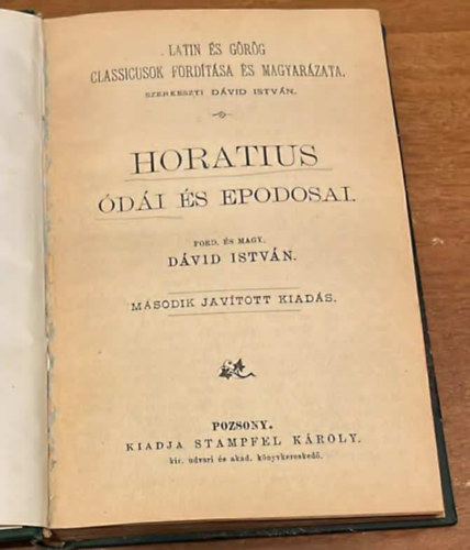 D�vid Istv�n - Horatius �d�i �s epodosa I.