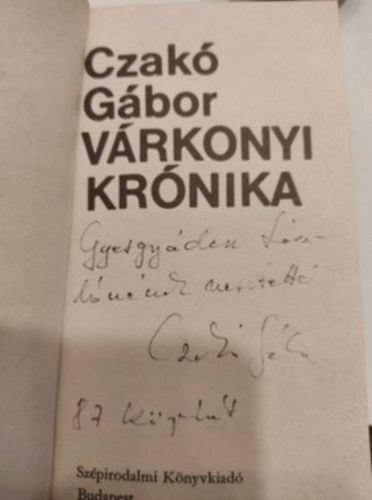 Czak� G�bor - V�rkonyi kr�nika