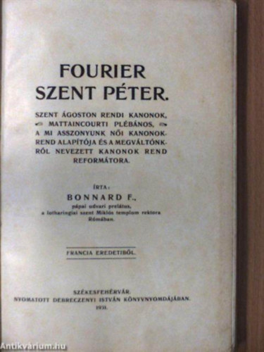 Bonnard F. - Fourier Szent P�ter