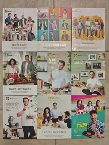 LiDL - LIDL konyha gasztronmiai knyvcsomag (6db) Segt a sf / Megint segt a sf / Mg mindig segt a sf / Hazai zutazs / Az tel iskolja / letem telei / telek s vszakok / A fzs mindenki / rmfzs Mizsei Janival s