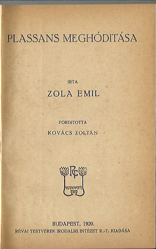 mile Zola - Plassans meghdtsa