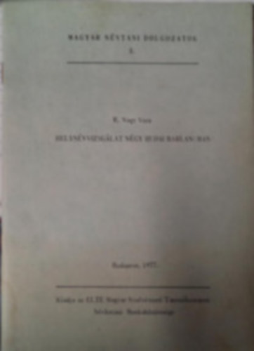 R. Nagy Vera - Helyn�vvizsg�lat n�gy budai barlangban