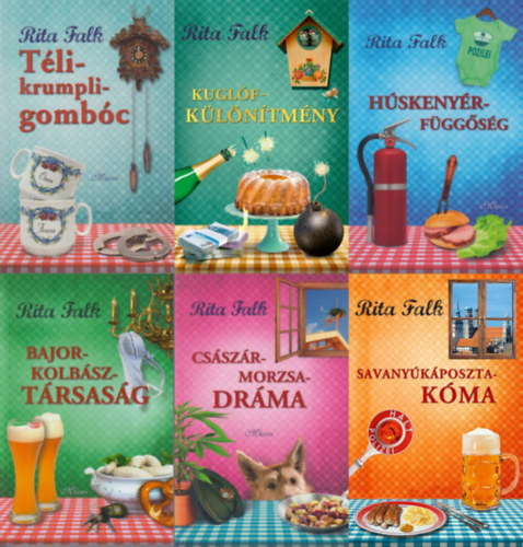 Rita Falk - 6 db Rita Falk krimi a Franz Eberhofer sorozatbl: Tlikrumpligombc + Savanykposzta-kma + Hskenyr-fggsg + Bajorkolbsz-trsasg + Csszrmorzsa-drma + Kuglf-klntmny (A Franz Eberhofer sorozat 1., 6., 7., 8., 9. 