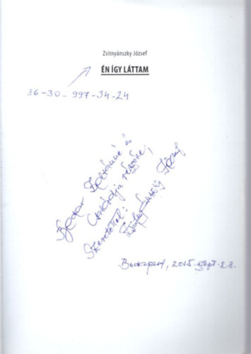 Zsitnyánszky József - Én így láttam - dedikált