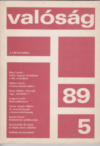 K�r�si J�zsef  (szerk.) - Val�s�g 1989/5 m�jus