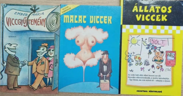 Erőss László Ember Mária - 3 db vicc könyv: Állatos viccek + Malac viccek + Viccgyűjtemény