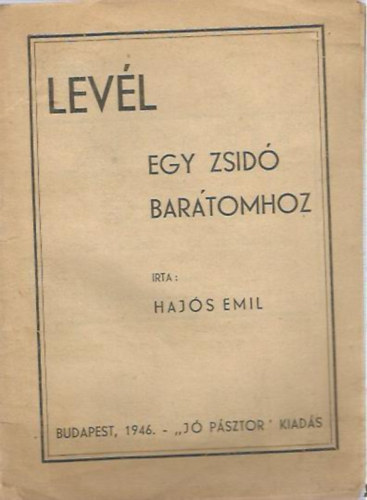 Hajs Emil - Levl egy zsid bartomhoz