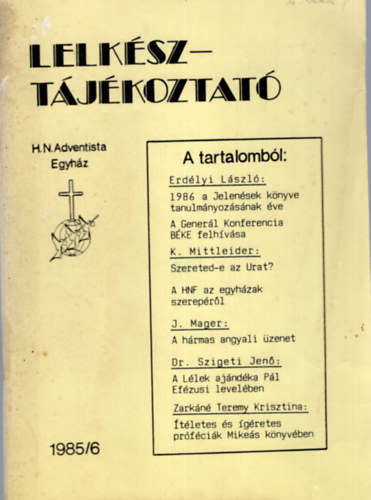 Erdlyi Lszl - Lelksz-tjkoztat 1985/6