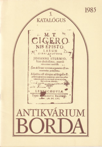 5. katal�gus - Borda Antikv�rium 1985