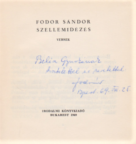 Fodor Sándor - Szellemidézés (Dedikált)