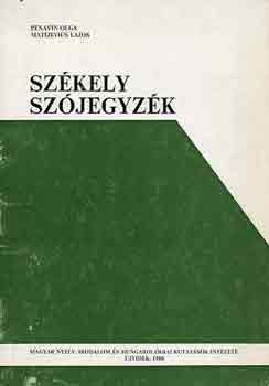 Penavin O.-Matijevics L. - Székely szójegyzék