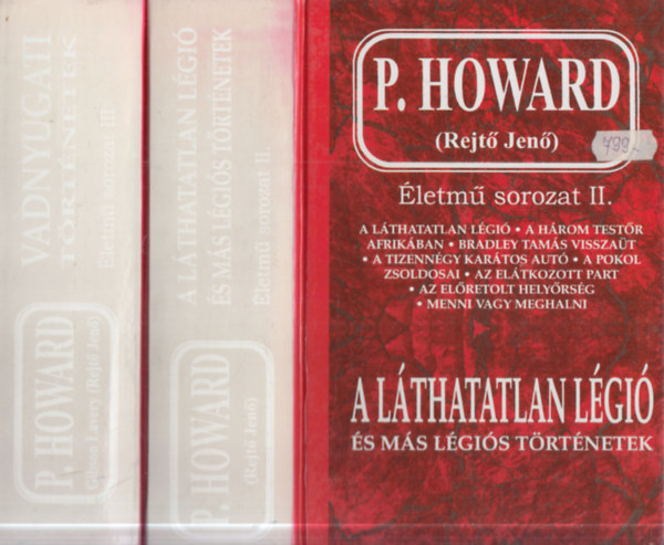 P. Howard  (Rejt� Jen�) - 2 db. Rejt� Jen� �letm� sorozat k�tet (A l�thatatlan l�gi� �s m�s l�gi�s t�rt�netek + Vadnyugati t�rt�netek)