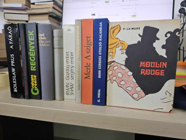 Erich Maria Remarque, Graham Greene, Karel Schulz, Aldous Huxley, Irwin Shaw, Kaljánamalla, Robert Merle, Gore Vidal, Pierre La Mure Boleslaw Prus - 9 db világirodalom, KÖNYVMENTŐ AJÁNLAT: A fáraó+ Regények (Graham Greene) +Kőbe zárt fájdalom+ A vak Sámson+ Gazdag ember, szegény ember+ Anangaranga+ A sziget+ Burr ezredes utolsó kalandja+ Moulin Rouge