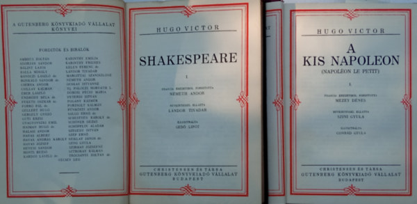 Hugo Victor - A kis Napoleon I-II. + Shakespeare I-II. (2 knyv)