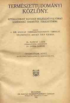 Dr. Ilosvay-Dr. Gorka - Termszettudomnyi kzlny 1924