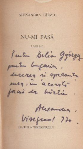 Alexandra Tarziu - Nu-mi pasa (Dedikált)