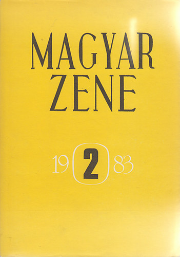 Szinna Undine - Magyar Zene 1983 Zenetudomnyi Folyirat XXIV.vf.2.szm