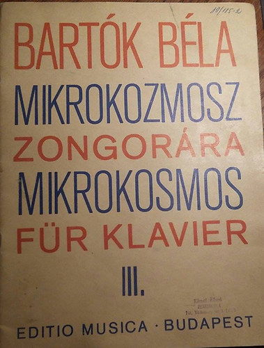 Bartók Béla - Mikrokozmosz 3. - Z127