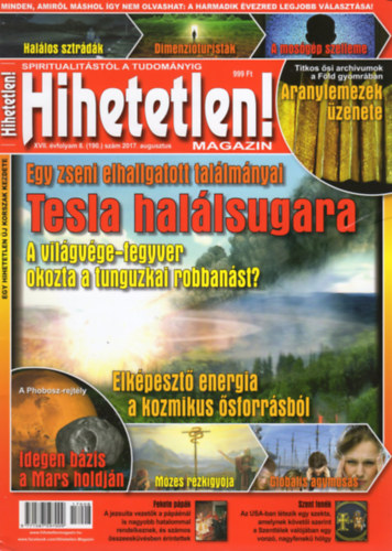 Hihetetlen! magazin XVII. vfolyam 8. szm 2017. augusztus