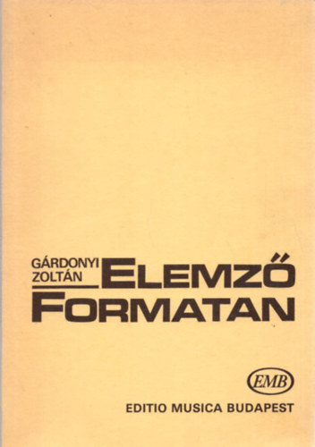 Gárdonyi Zoltán - Elemző formatan