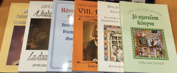 Juan Ruiz hitai esperes, Don Juan Manuel, Pedro Caldern de la Barca, Andreas Gryphius, Friedrich Hebbel, Georg Kaiser, Lope De Vega, Marivaux - 6 db Romantikus irodalom: J szerelem knyve; Lucanor grf, avagy Lucanor grf s Patroni pldabeszdeinek a gyjtemnye; VIII. Henrik; Hrom nmet vgjtk; A balga dma; A msodik Vratlan szerelem