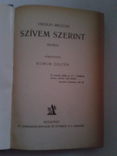 Virgilio Brocchi - Sz�vem szerint  /olasz �rok/