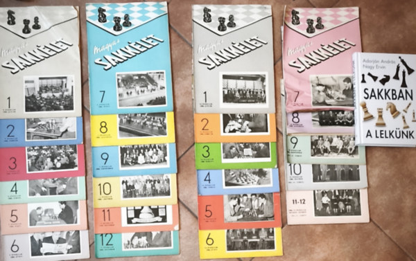 Nagy Ervin Adorján András - Magyar sakkélet folyóirat 1955. 1-12. szám, 1956. 1-12. szám + ajándék mű: Sakkban a lelkünk
