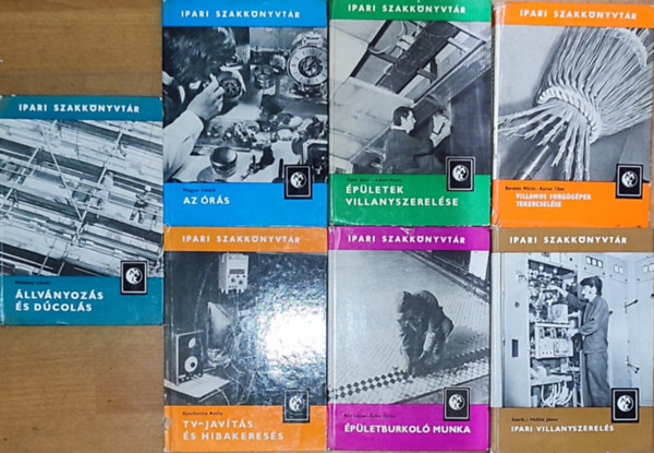 7db m az Ipari szakknyvtr sorozatbl - TV-javts s hibakeress, llvnyozs s dcols, pletburkol munka, Ipari villanyszerels, Villamos forggpek tekercselse, Az rs, pletek villanyszerelse