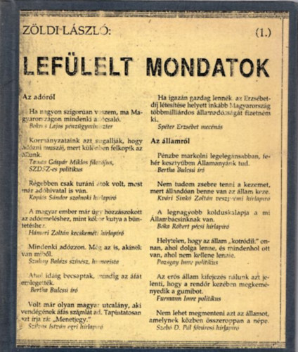 Zldi Lszl - Leflelt mondatok