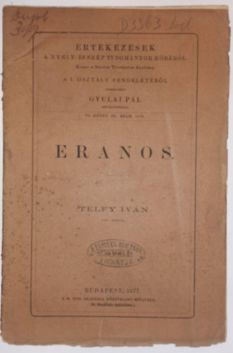 Télfy Iván - Eranos