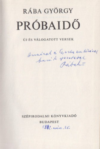 R�ba Gy�rgy - Pr�baid� (Dedik�lt)