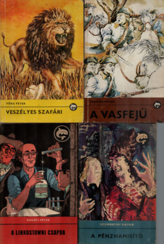 Tőke Péter, Bogáti Péter, Szombathy Viktor Teknős Péter - 4 db Delfin: A pénzhamisító, A Linkostowni csapda, Veszélyes szafári, A vasfejű.
