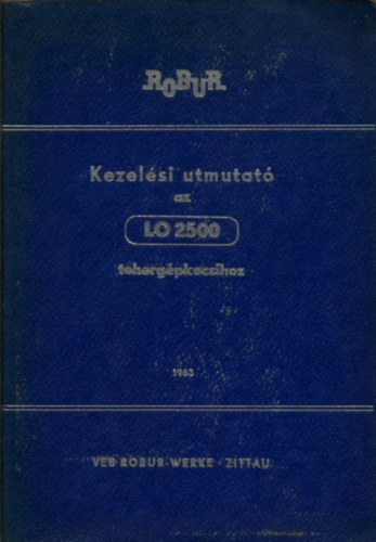 ROBUR - Kezel�si �tmutat� az LO2500 teherg�pkocsihoz
