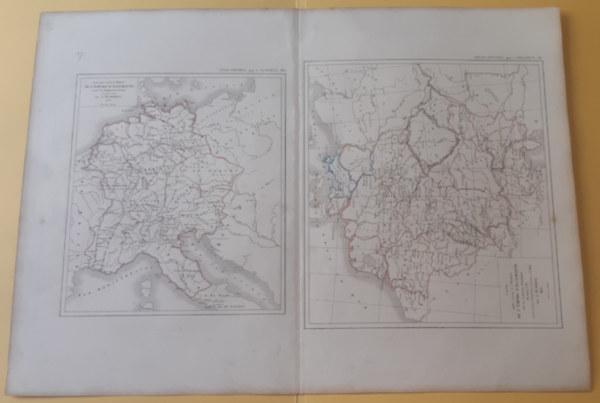 Carte pour servir á l'histoire de: L'Allemagne + Empire D'Allemagne + Empire De Charlemagne + L'Italie /Atlas Migeon-térkép/